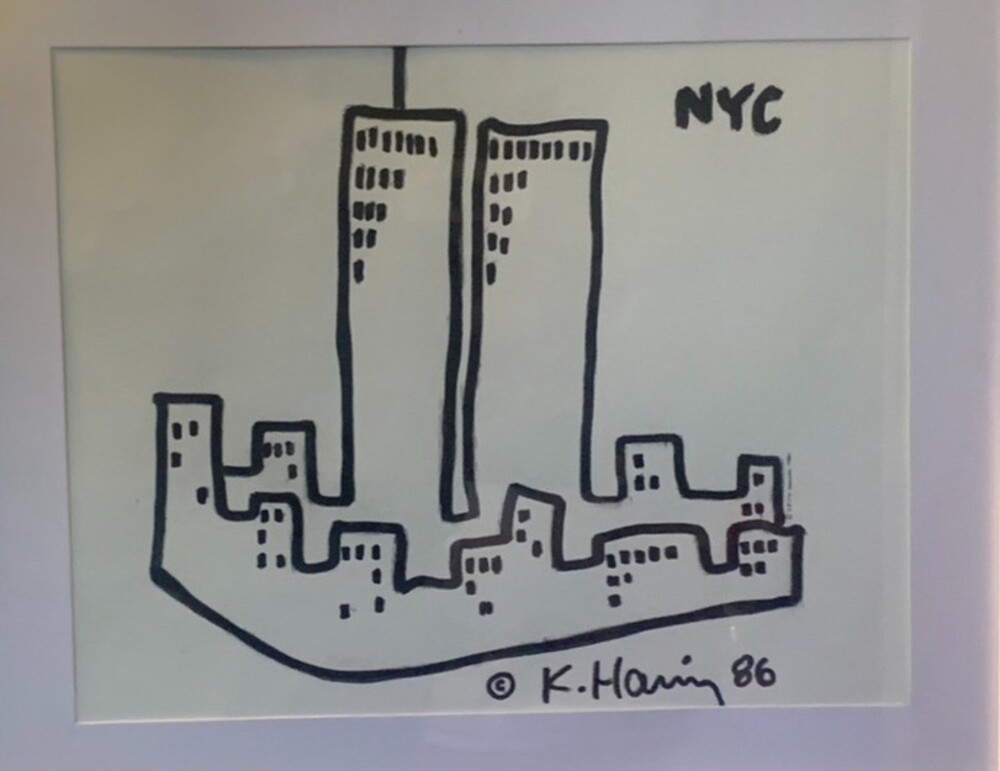 Keith Haring - 1986 NYC Twin Towers